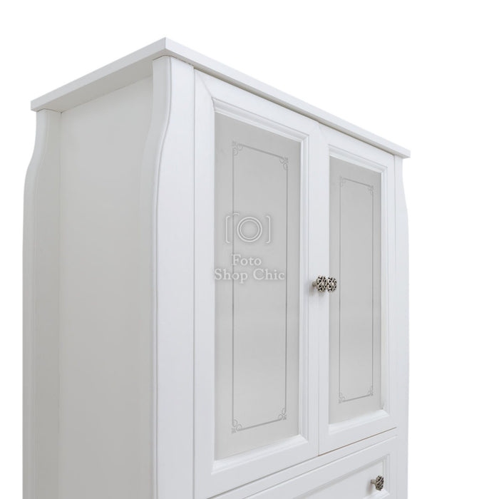 Colonna bagno contemporaneo bianco shabby con vetrine