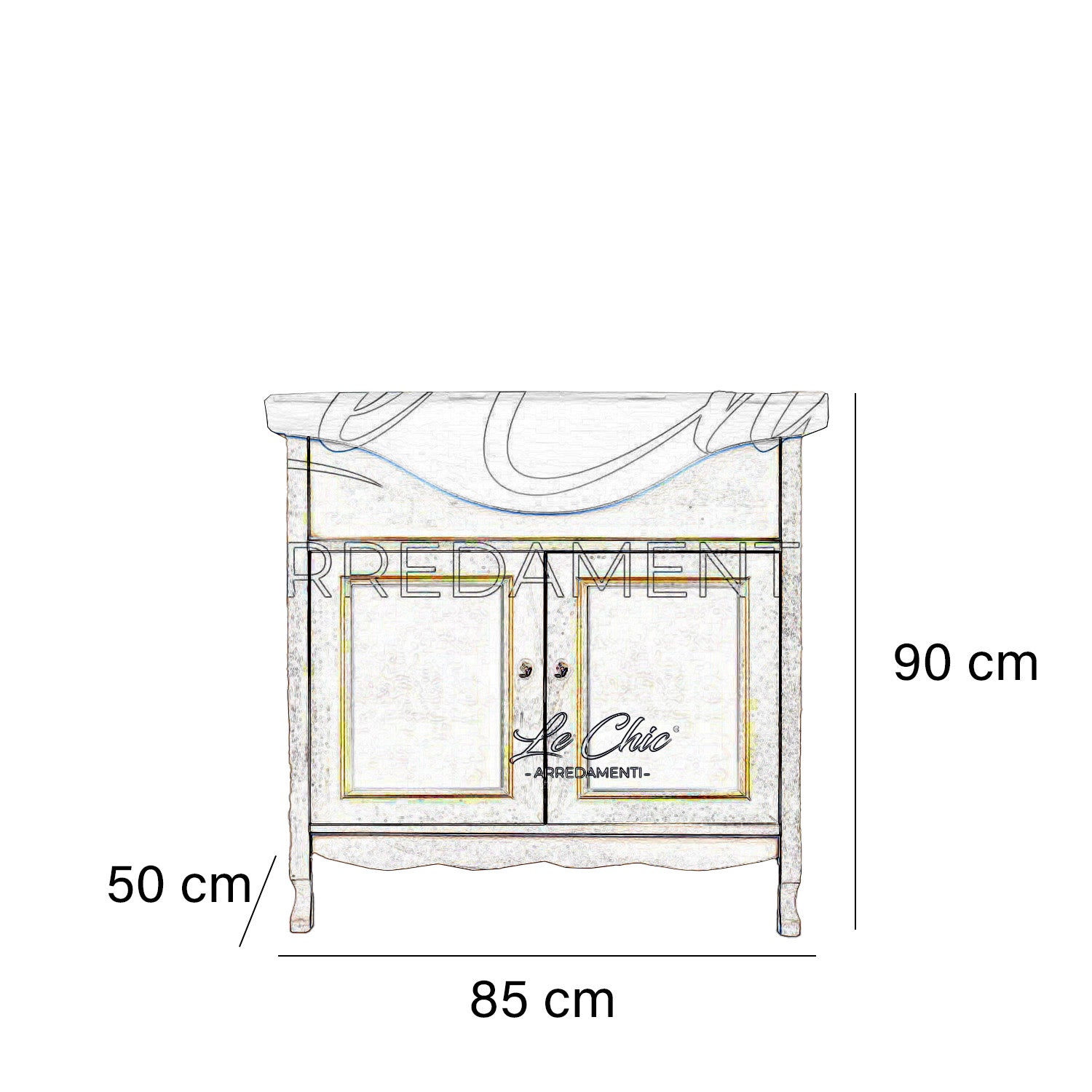 Mobile bagno decapè 85 cm