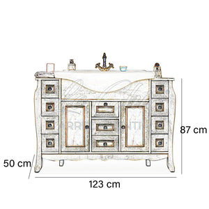 Mobile bagno avorio con colonna