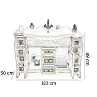 Mobile bagno decapè avorio 123 cm completo