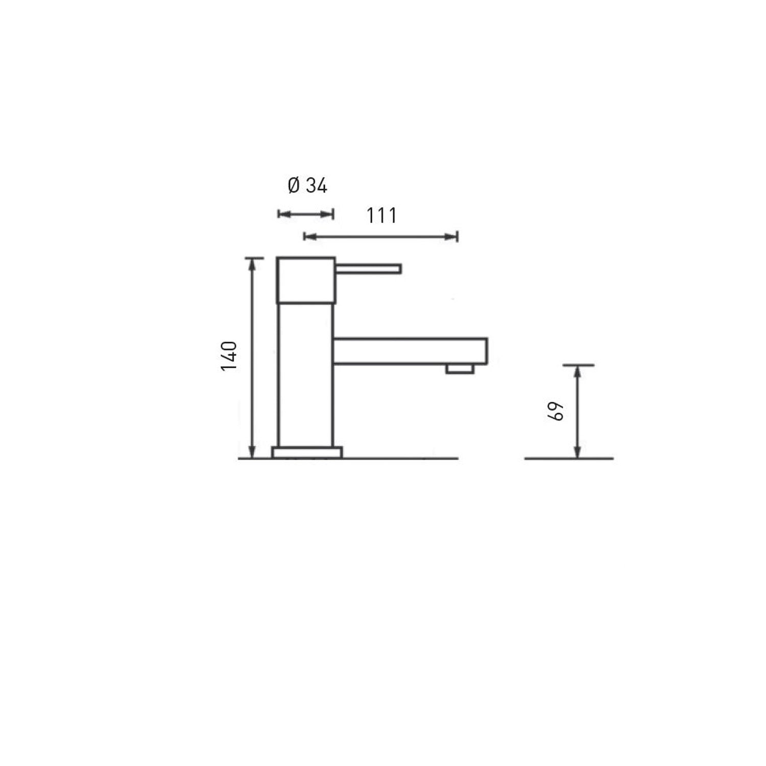 Kit miscelatori lavabo+bidet in ottone nero opaco con scarico click-clack serie minimal Keller Taps