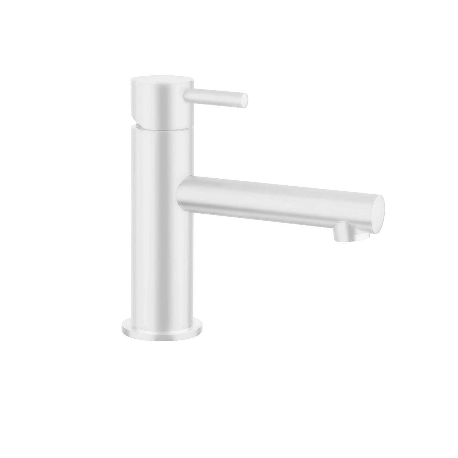 Kit miscelatori lavabo+bidet in ottone bianco opaco con scarico click-clack serie minimal Keller Taps