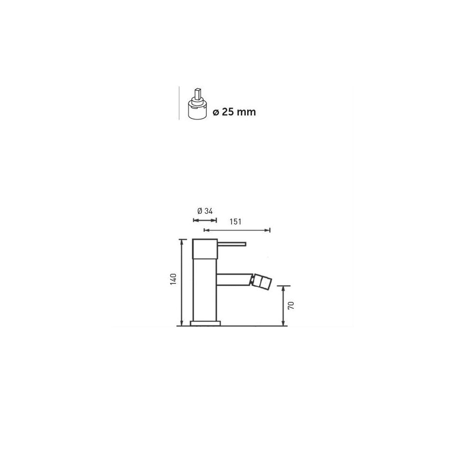 Kit miscelatori lavabo alto+bidet in ottone bianco opaco con scarico click-clack serie minimal Keller Taps