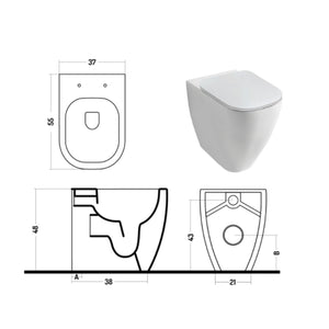 Santari filomuro serie Forever h48 Terza EtÃ  in ceramica bianca con coprivaso chiusura tradizionale- Disegno Ceramica