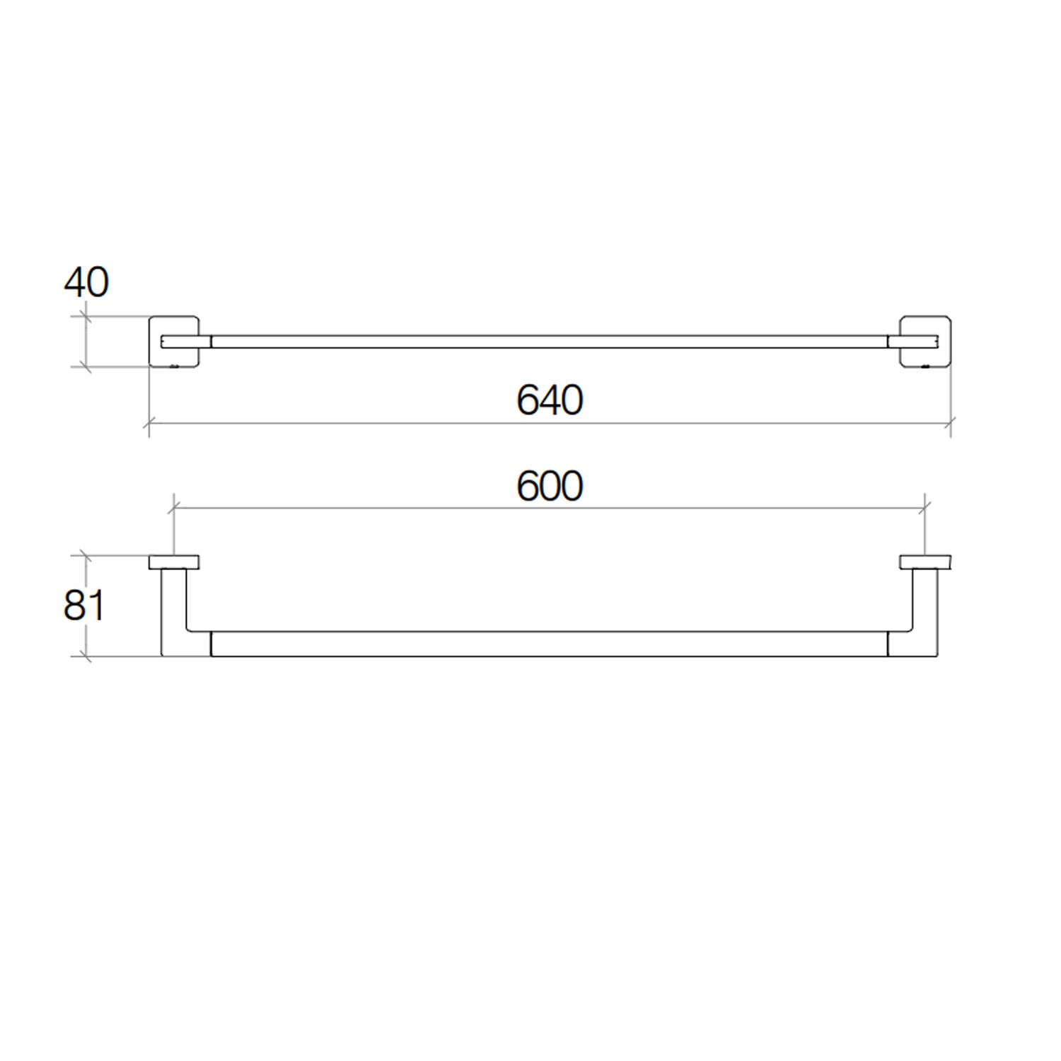 Porta asciugamani in ottone da fissare a parete collezione Dado di Lineabeta - Metallo oro rosa 640mm