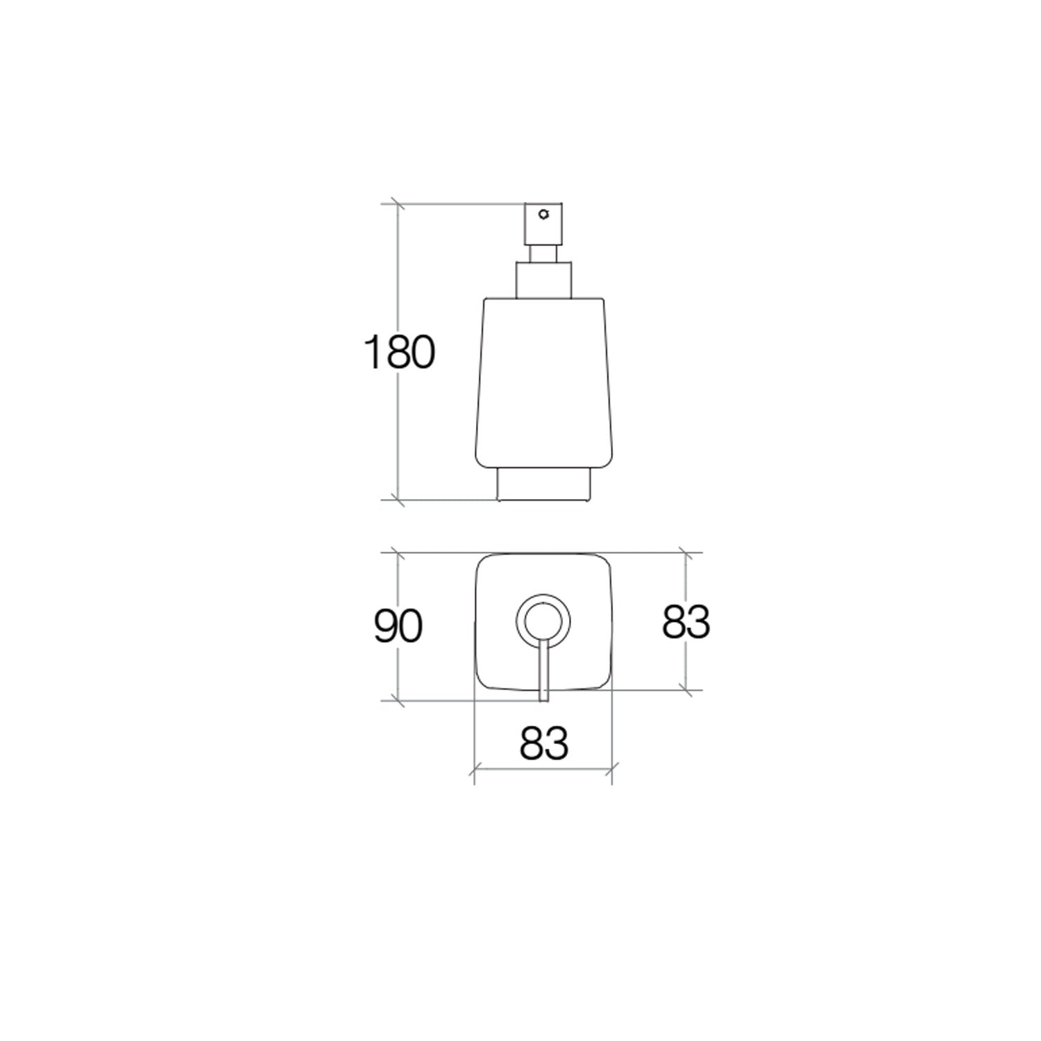 Dispenser sapone in ceramica bianca collezione Dado di Lineabeta 250ml - dosatore oro rosa