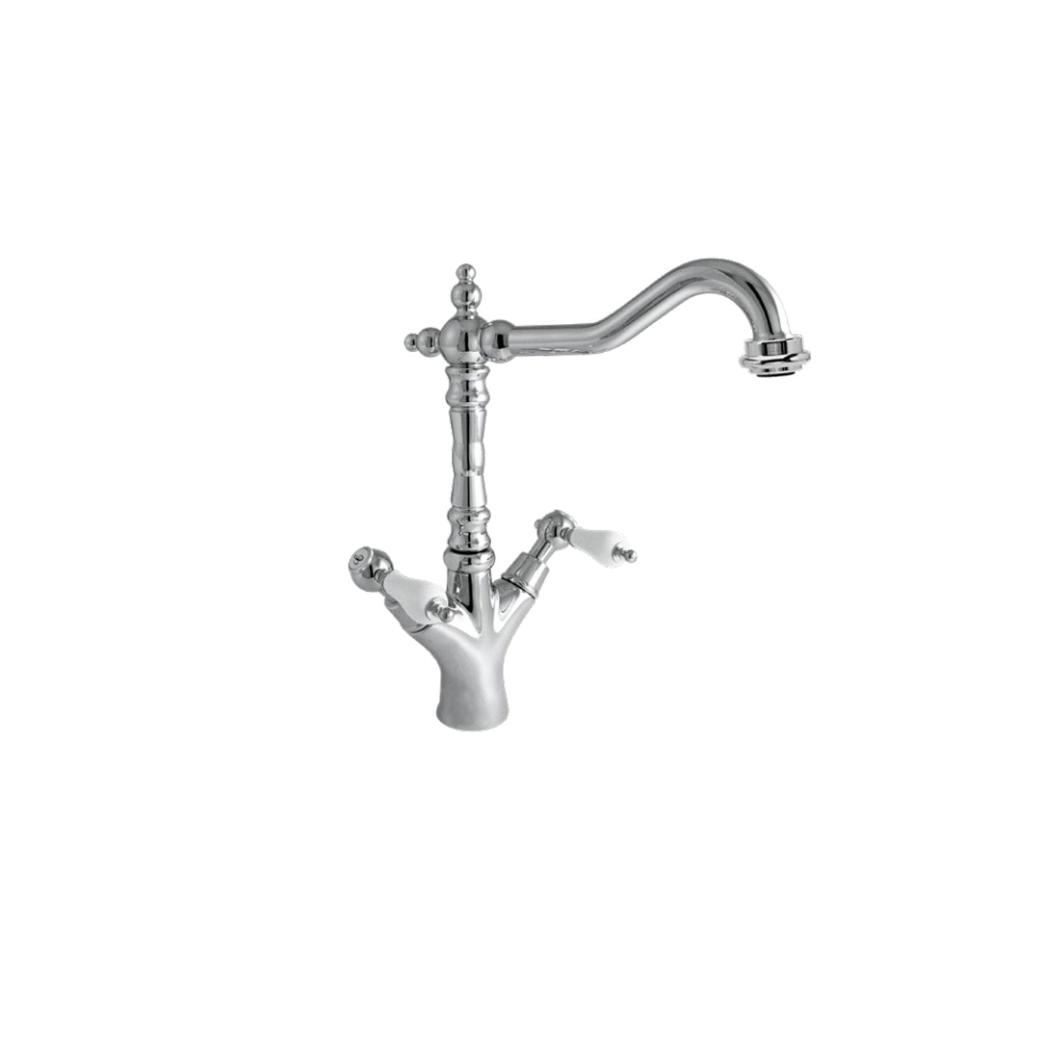 Kit miscelatori lavabo e bidet in ottone cromato bocca antica collezione King Keller Taps - monoforo