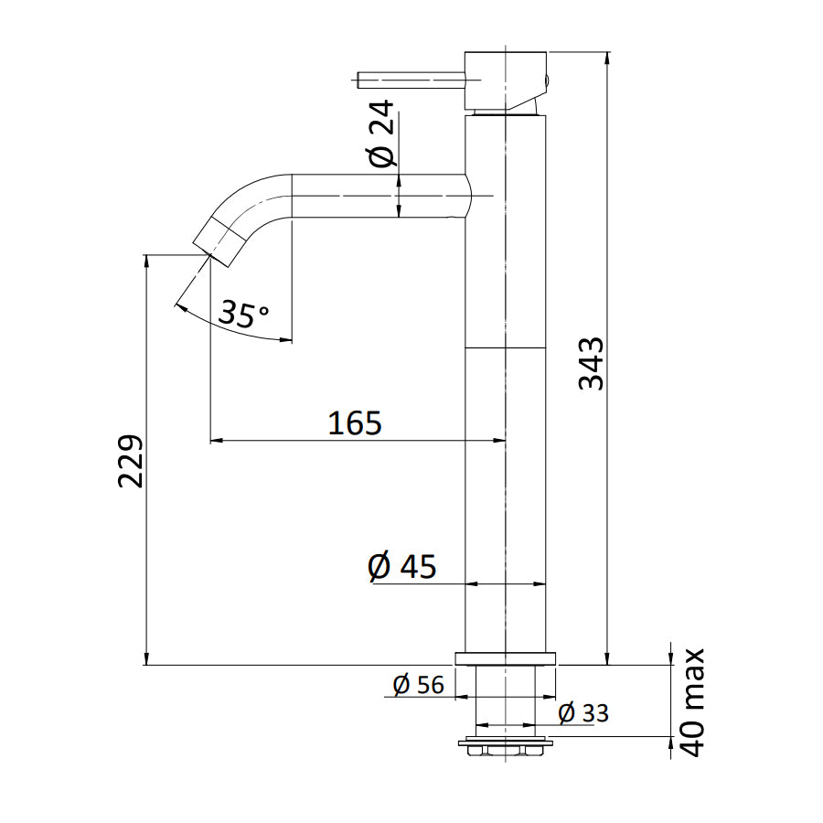 Miscelatore monocomando alto lavabo Rubinetterie Mariani linea Next 