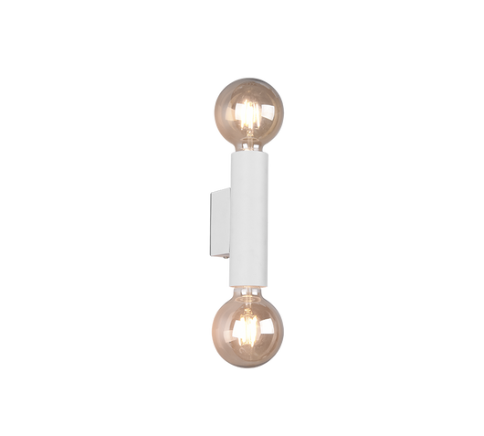 Applique Interno a Parete Cilindro Doppia Luce Bianco Vannes GD Trio