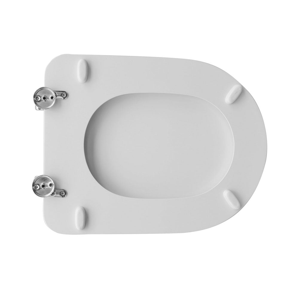 Sedile wc bianco dedicato a casa ceramica Azzurra serie Dea larghezza 34 cm