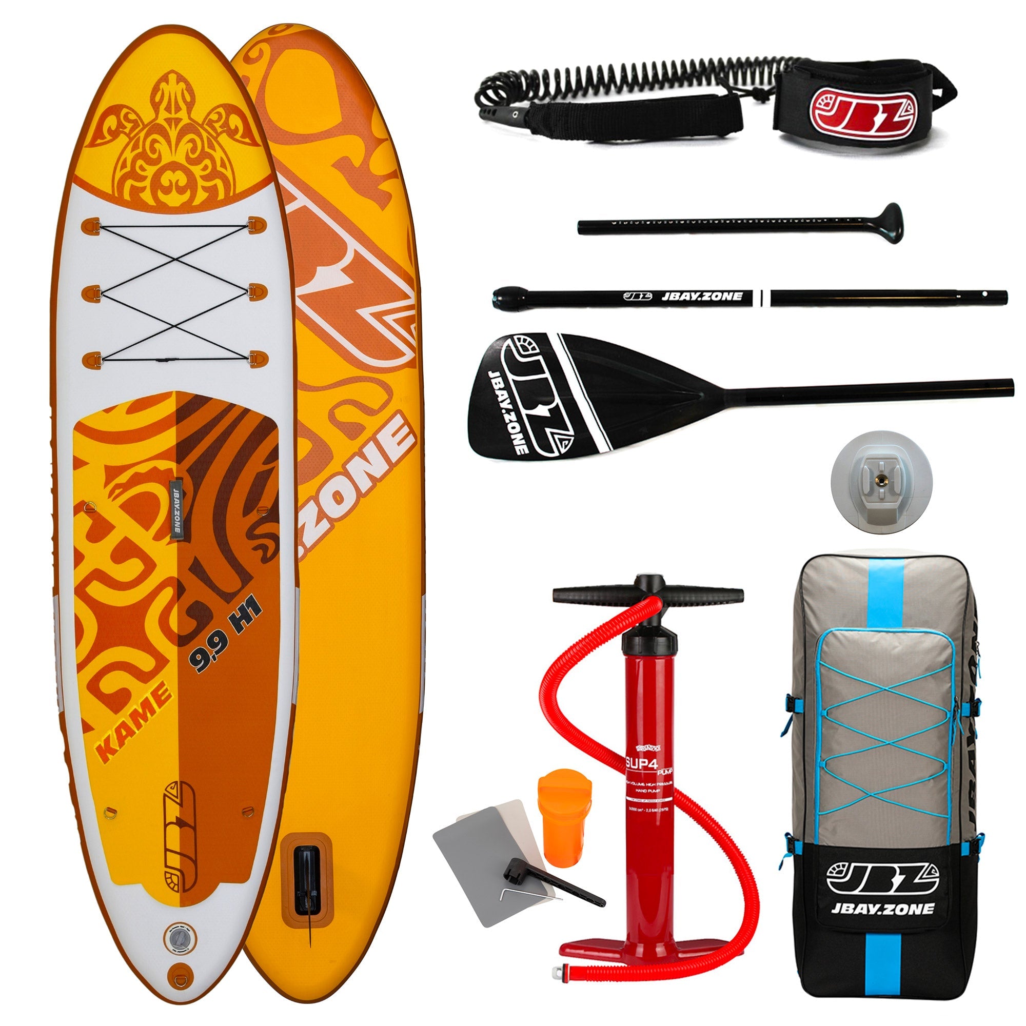 SUP Tavola Stand Up Paddle Gonfiabile 297x76x15 cm Jbay.Zone con Pagaia Zaino e Accessori Kame H1