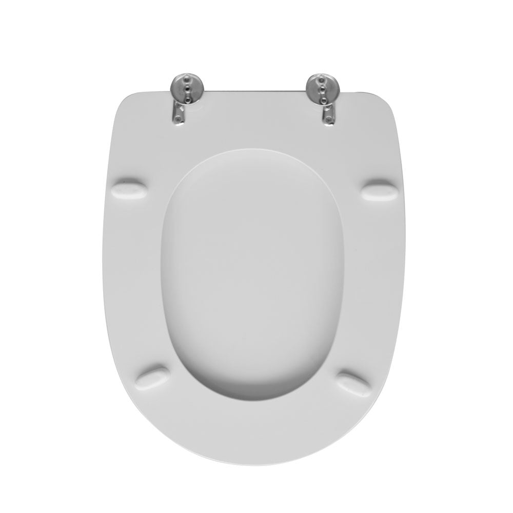 Sedile wc bianco per Azzurra vaso Afrodite larghezza 36,7 cm cerniere regolabili