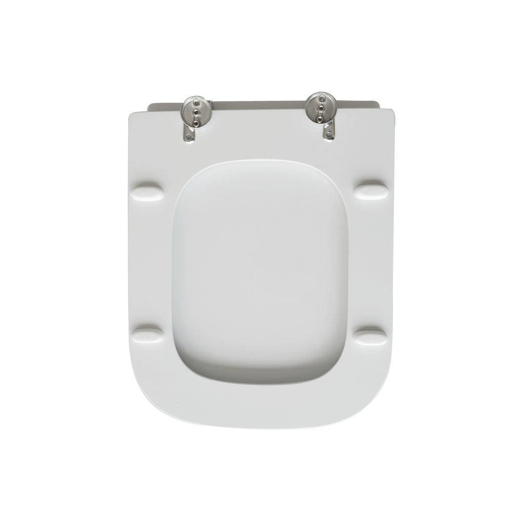 Sedile wc bianco per Azzurra vaso Iris larghezza 35,2 cm cerniere regolabili