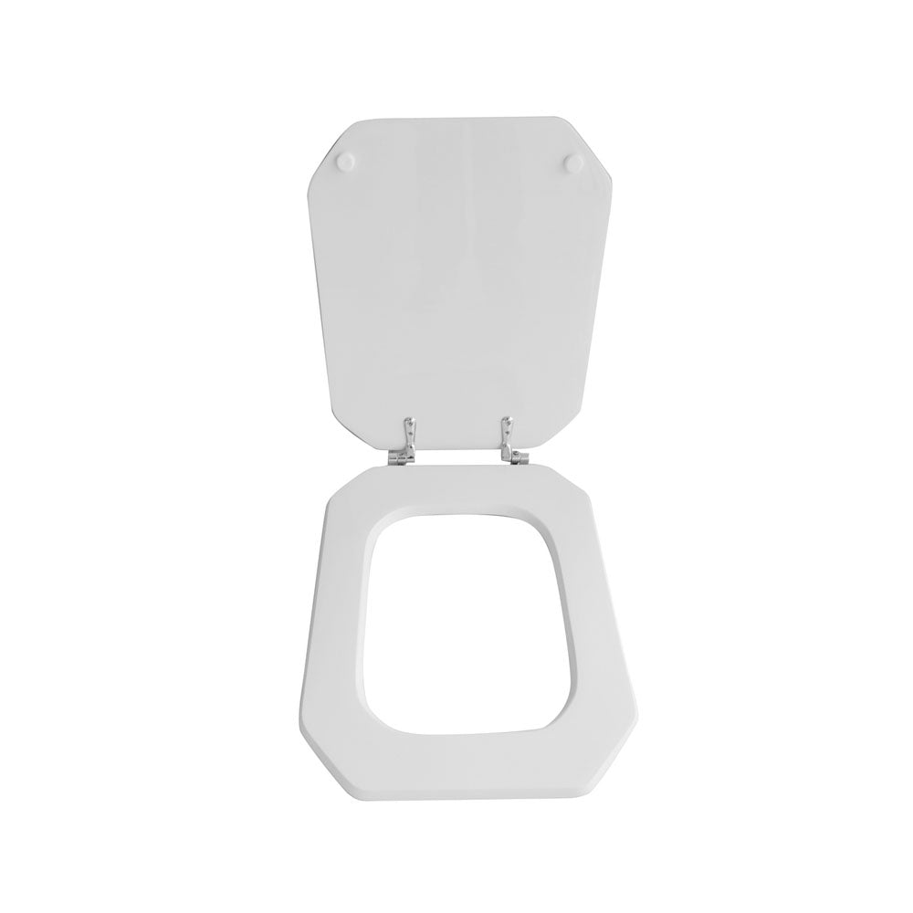 Sedile wc bianco per Cesame vaso serie DecÃ² larghezza 36 cm cerniere regolabili