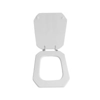 Sedile wc bianco per Cesame vaso serie DecÃ² larghezza 36 cm cerniere regolabili