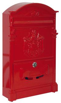 CASSETTA POSTALE VILLA ITALIA PER ESTERNO IN ALLUMINIO COLOR ROSSO L26xP9xH42 cm