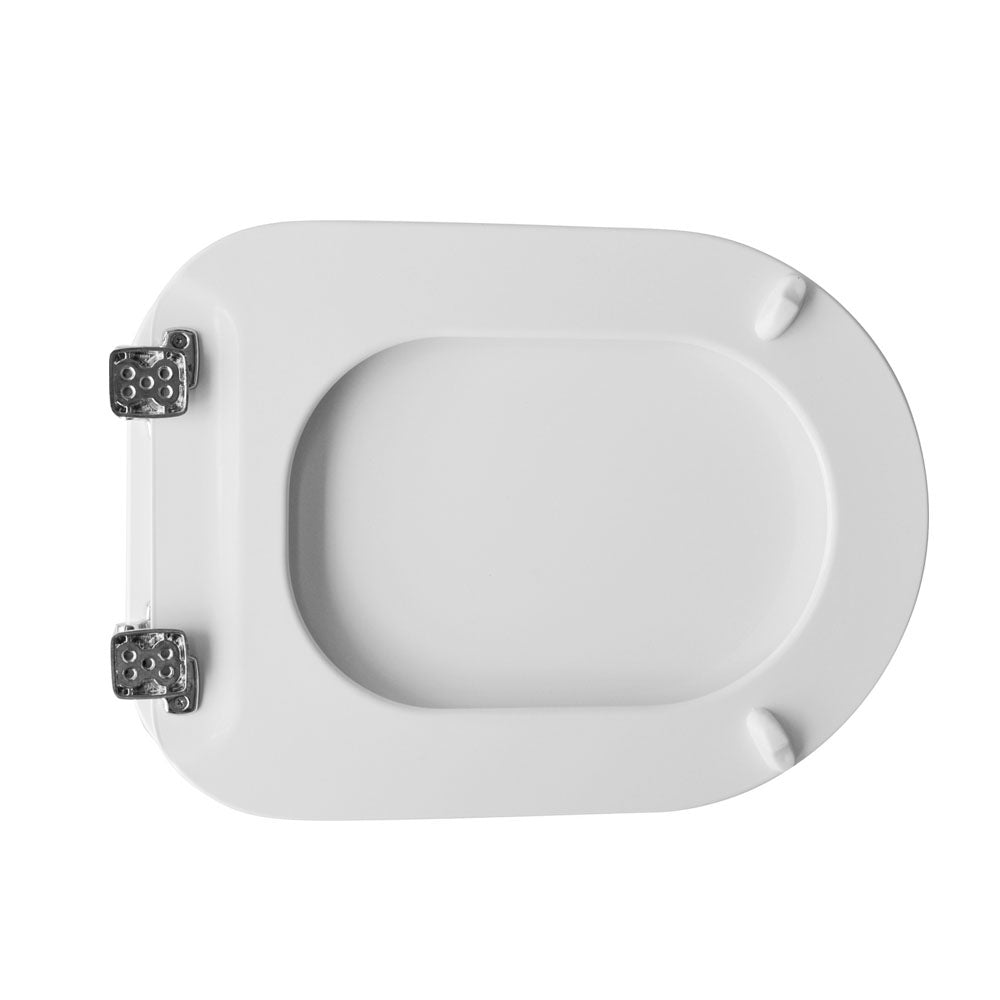 Sedile wc bianco per Cesame vaso Sintesi larghezza 33,8 cm cerniere regolabili