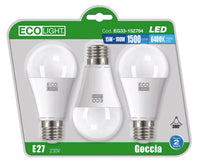 LAMPADINA ECOLIGHT LED A+ E27 GO.15W F. CONF. 3 PEZZI