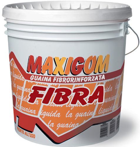 Maxigom Fibra - Guaina Liquida Impermeabilizzante Fibrorinforzata Pronta Alll'Uso Colore Bianco 13 Lt - Bigmat