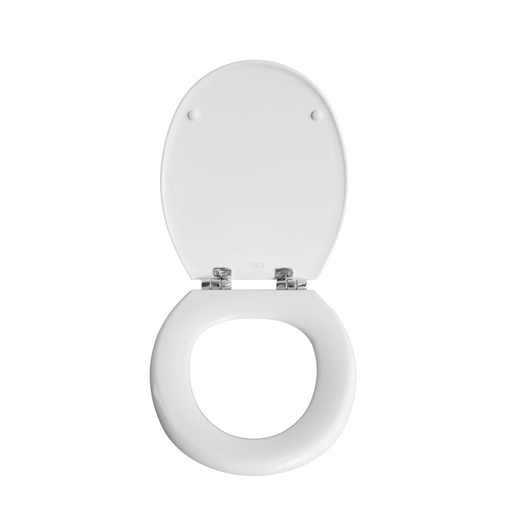 Sedile wc universale bianco di Carrara & Matta con chiusura rallentata larghezza 37 cm