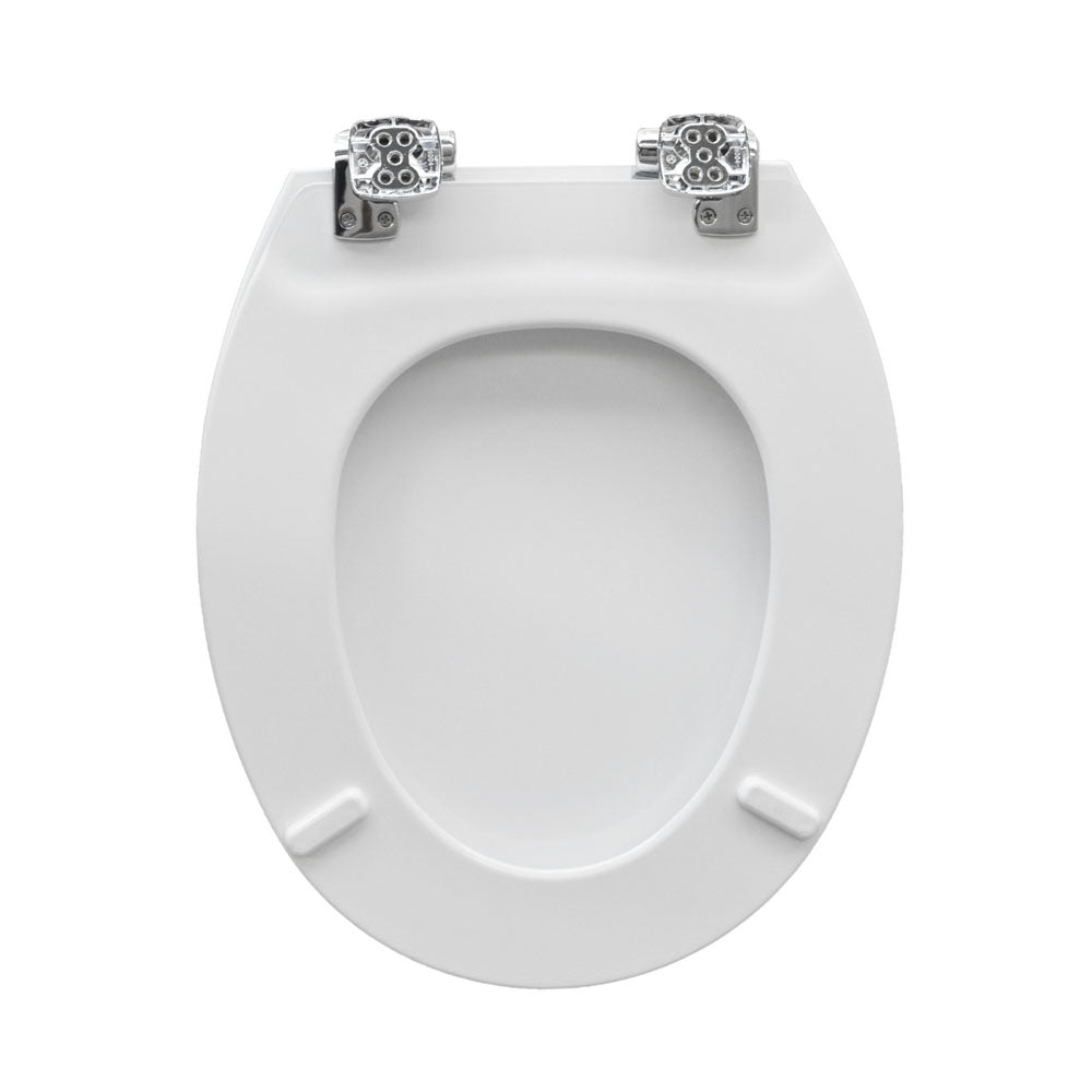 Sedile wc universale bianco di Carrara & Matta con chiusura rallentata larghezza 37 cm