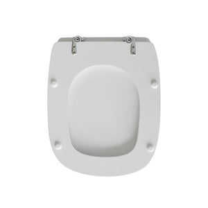 Sedile wc legno bianco per Dolomite vaso Fleo larghezza 35 cm cerniere fisse