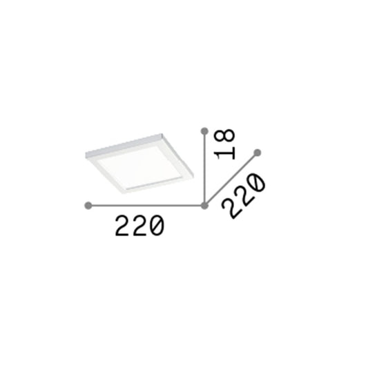 Plafoniera Moderna Aura Materie Plastiche Nero Led 20W 3000K