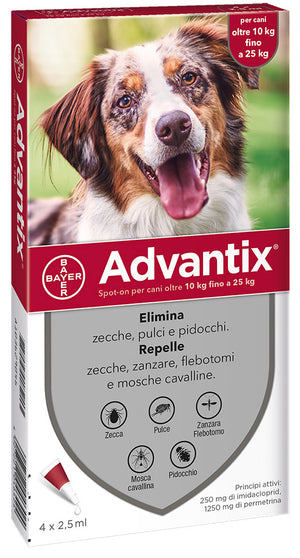 BAYER ADVANTIX SPOT ON 4P. CANI KG. 10-25 BAYER PZ 1 