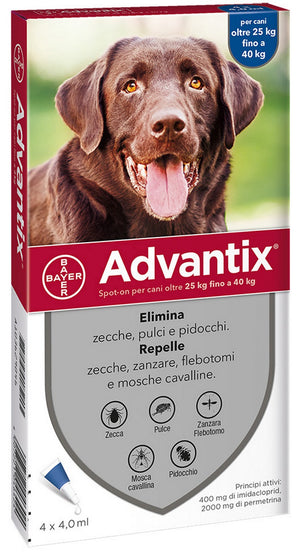 Bayer Advantix Spot On 4 Pipette Cani Kg. 25-40