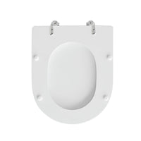 Sedile wc bianco per Globo vaso Misura larghezza 35,7 cerniera fissa