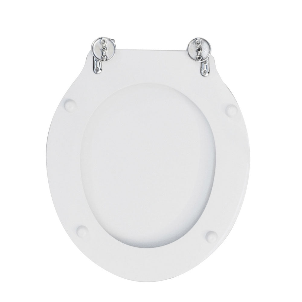 Sedile wc bianco per Globo vaso Paestum larghezza 36 cm cerniera universale