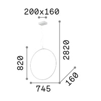 Sospensione Moderna Circus Metallo Nero Led 36W 3000K