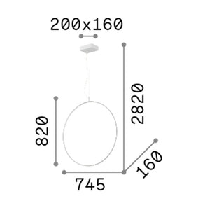 Sospensione Moderna Circus Metallo Nero Led 36W 3000K