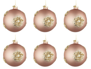 Palline di Natale in Vetro Oro Rosa Addobbi Decorazioni Albero Fairy Bizzotto Diametro: 80 mm