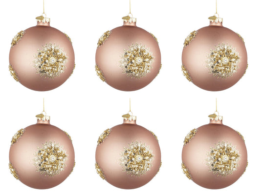 Palline di Natale in Vetro Oro Rosa Addobbi Decorazioni Albero Fairy Bizzotto Diametro: 80 mm