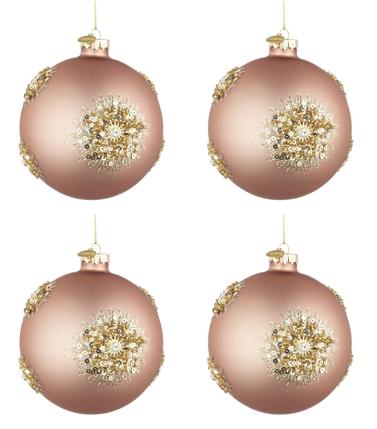 Palline di Natale in Vetro Oro Rosa Addobbi Decorazioni Albero Fairy Bizzotto Diametro: 100 mm