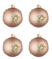 Palline di Natale in Vetro Oro Rosa Addobbi Decorazioni Albero Fairy Bizzotto Diametro: 100 mm