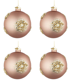 Palline di Natale in Vetro Oro Rosa Addobbi Decorazioni Albero Fairy Bizzotto Diametro: 100 mm