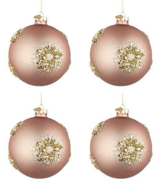 Palline di Natale in Vetro Oro Rosa Addobbi Decorazioni Albero Fairy Bizzotto Diametro: 100 mm