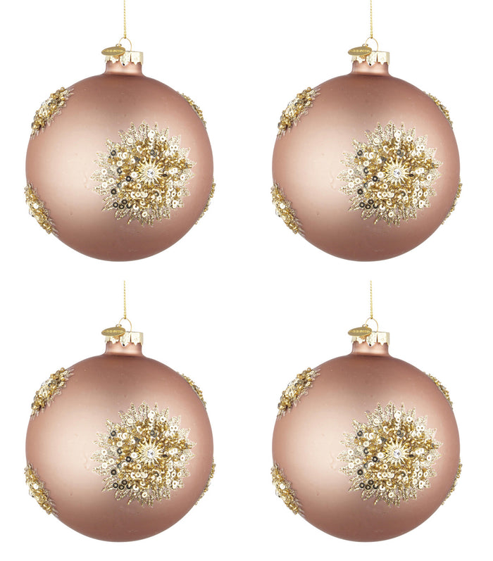 Palline di Natale in Vetro Oro Rosa Addobbi Decorazioni Albero Fairy Bizzotto Diametro: 100 mm