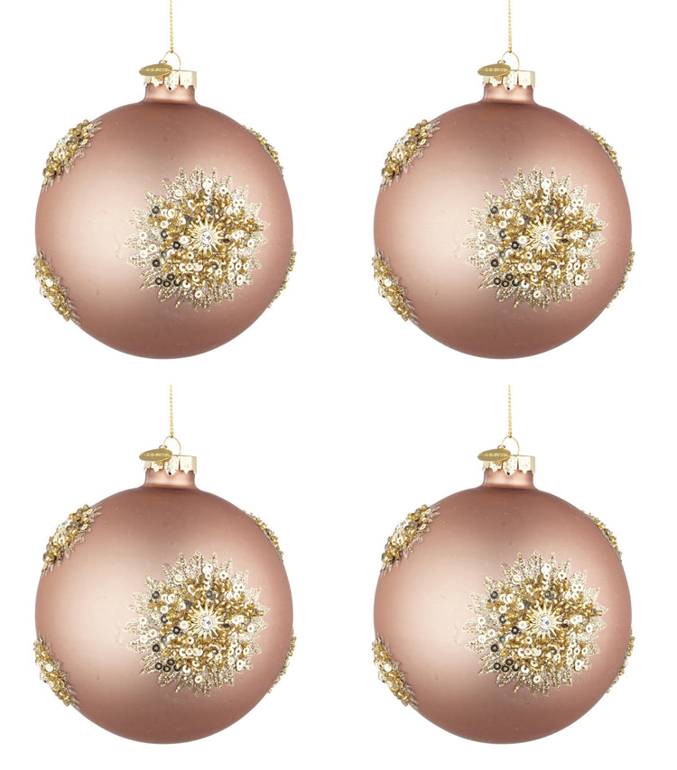 Palline di Natale in Vetro Oro Rosa Addobbi Decorazioni Albero Fairy Bizzotto Diametro: 100 mm