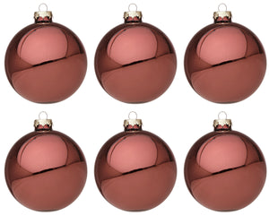 Palline di Natale in Vetro Bossa Nova Rosso Lucido Addobbi Decorazioni Albero Diametro: 60 mm