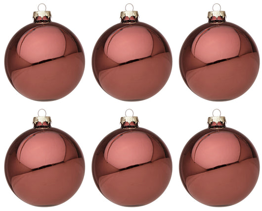 Palline di Natale in Vetro Bossa Nova Rosso Lucido Addobbi Decorazioni Albero Diametro: 60 mm