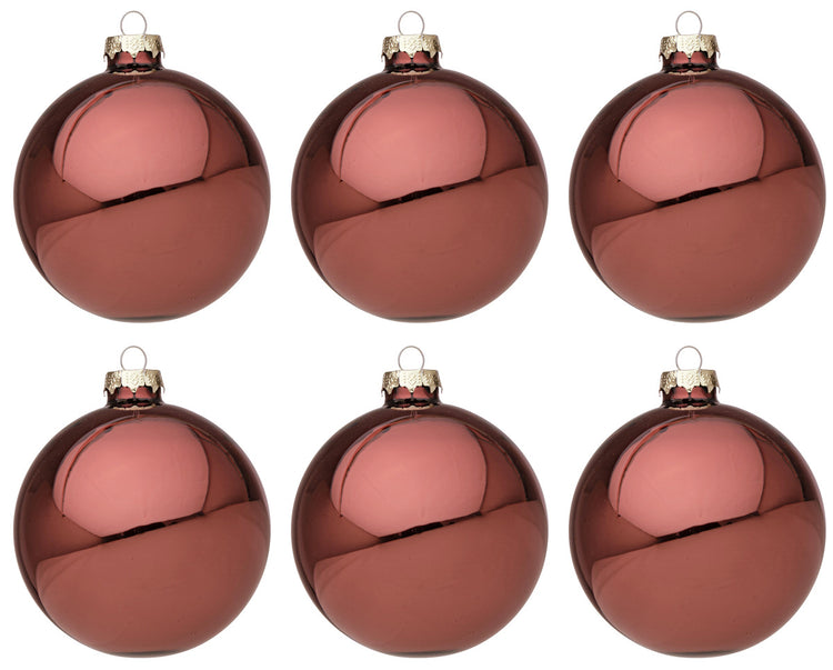 Palline di Natale in Vetro Bossa Nova Rosso Lucido Addobbi Decorazioni Albero Diametro: 60 mm