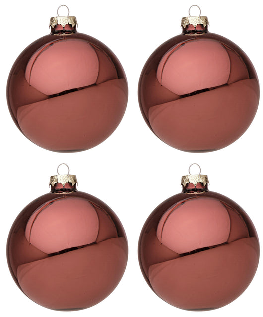 Palline di Natale in Vetro Bossa Nova Rosso Lucido Addobbi Decorazioni Albero Diametro: 100 mm