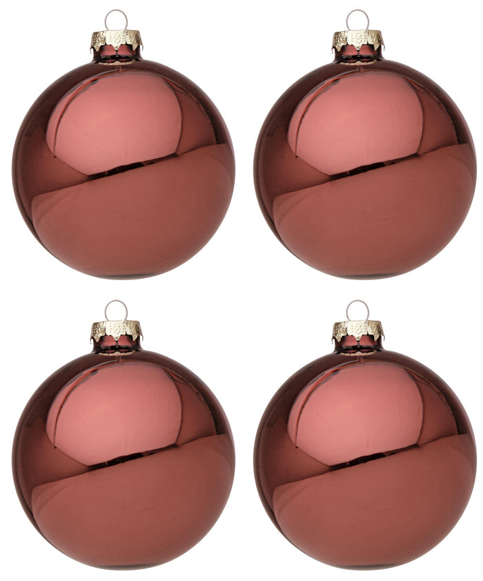 Palline di Natale in Vetro Bossa Nova Rosso Lucido Addobbi Decorazioni Albero Diametro: 100 mm