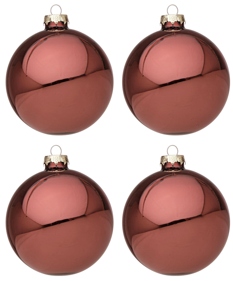 Palline di Natale in Vetro Bossa Nova Rosso Lucido Addobbi Decorazioni Albero Diametro: 100 mm