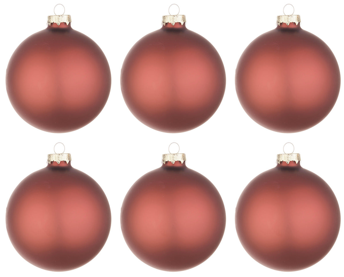 Palline di Natale in Vetro Bossa Nova Rosso Opaco Addobbi Decorazioni Albero Diametro: 60 mm