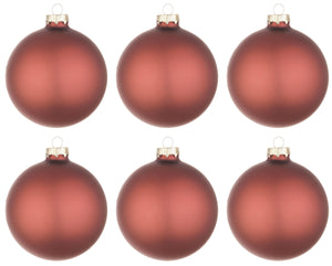 Palline di Natale in Vetro Bossa Nova Rosso Opaco Addobbi Decorazioni Albero Diametro: 60 mm