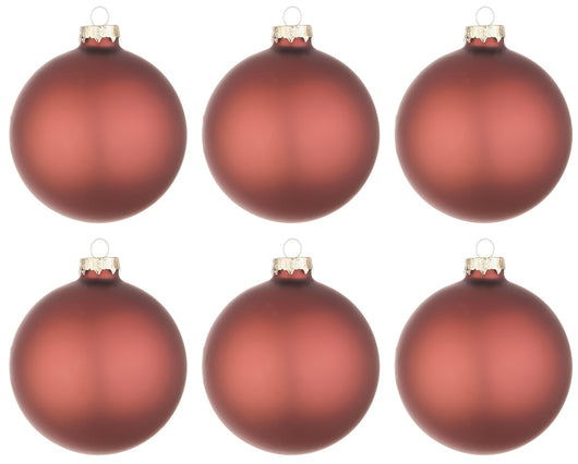 Palline di Natale in Vetro Bossa Nova Rosso Opaco Addobbi Decorazioni Albero Diametro: 60 mm